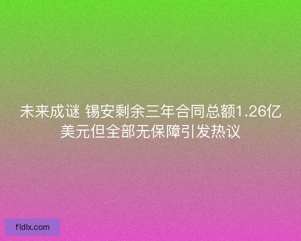 未来成谜 锡安剩余三年合同总额1.26亿美元但全部无保障引发热议