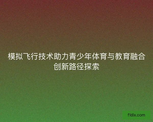 模拟飞行技术助力青少年体育与教育融合创新路径探索