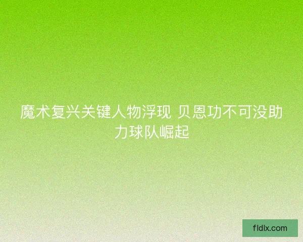 魔术复兴关键人物浮现 贝恩功不可没助力球队崛起