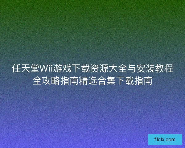 任天堂Wii游戏下载资源大全与安装教程全攻略指南精选合集下载指南
